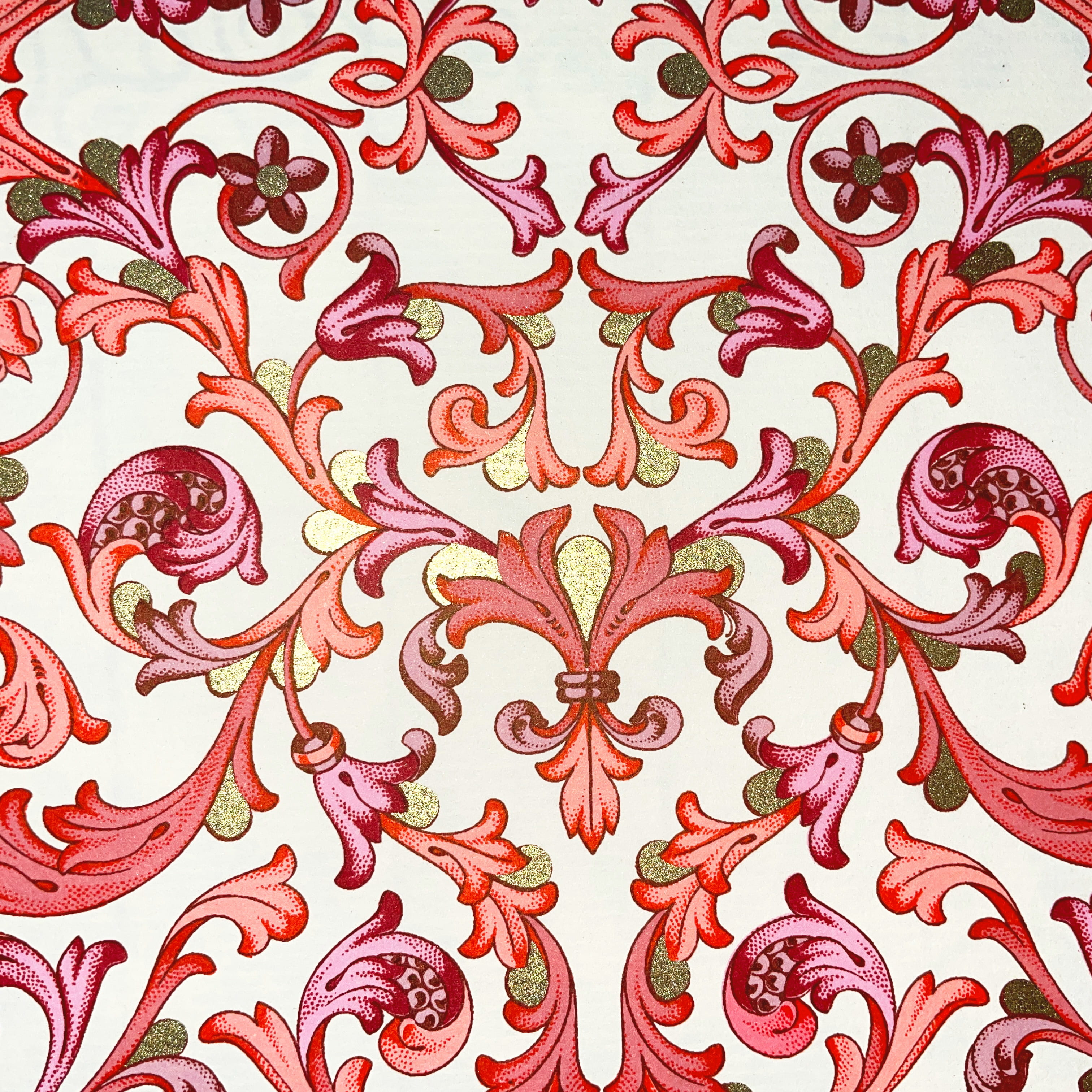 Papier florentine, matte - Couleur 136 - Petit Fleur No. 1 - papier italien utilisé comme papier de couverture de livres, boîtes etc. ou pou... - image-1