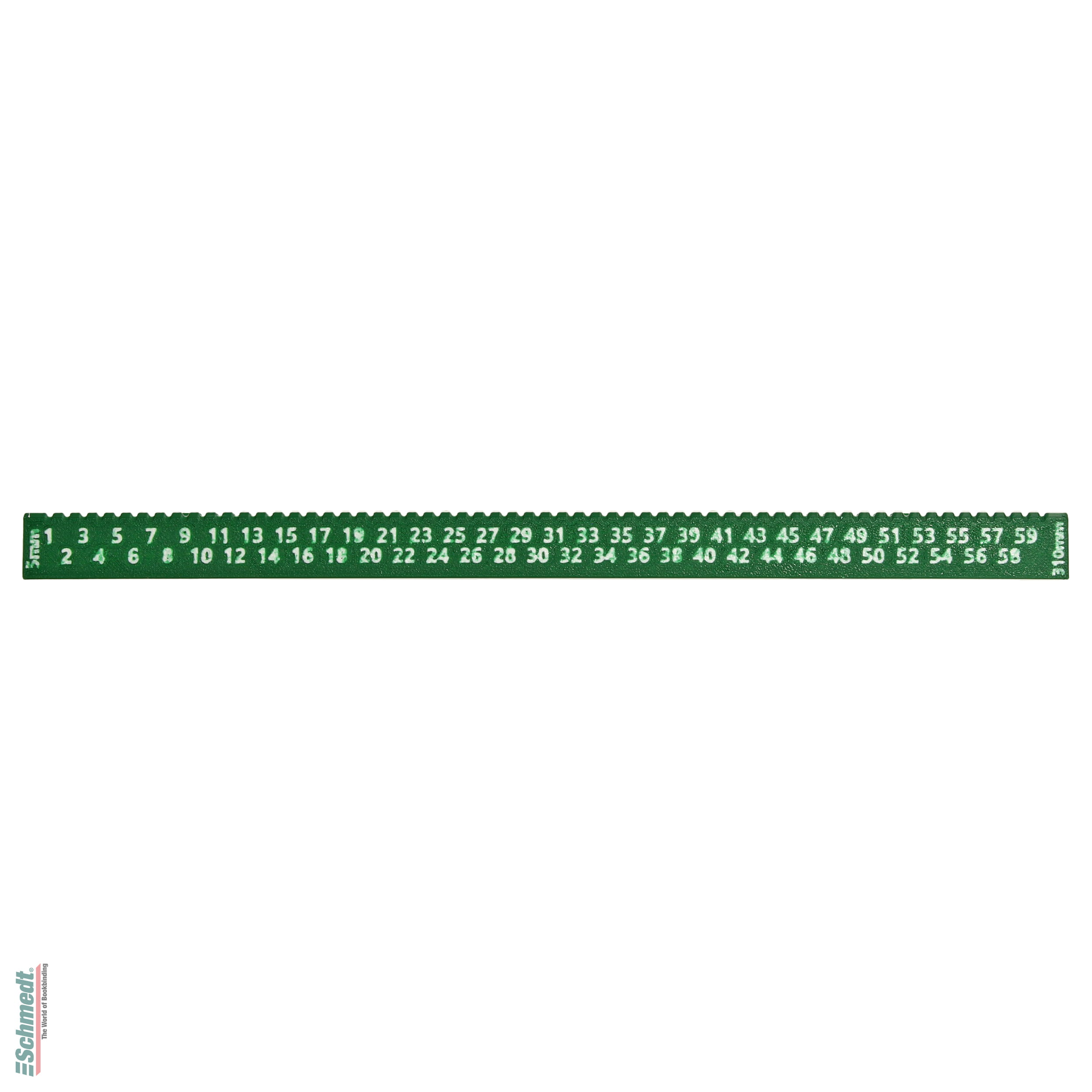 Regla de punción - Largo (en mm) 310 - Aplicación: para perforar fácil y uniformemente las capas de papel antes de coserlas a mano....