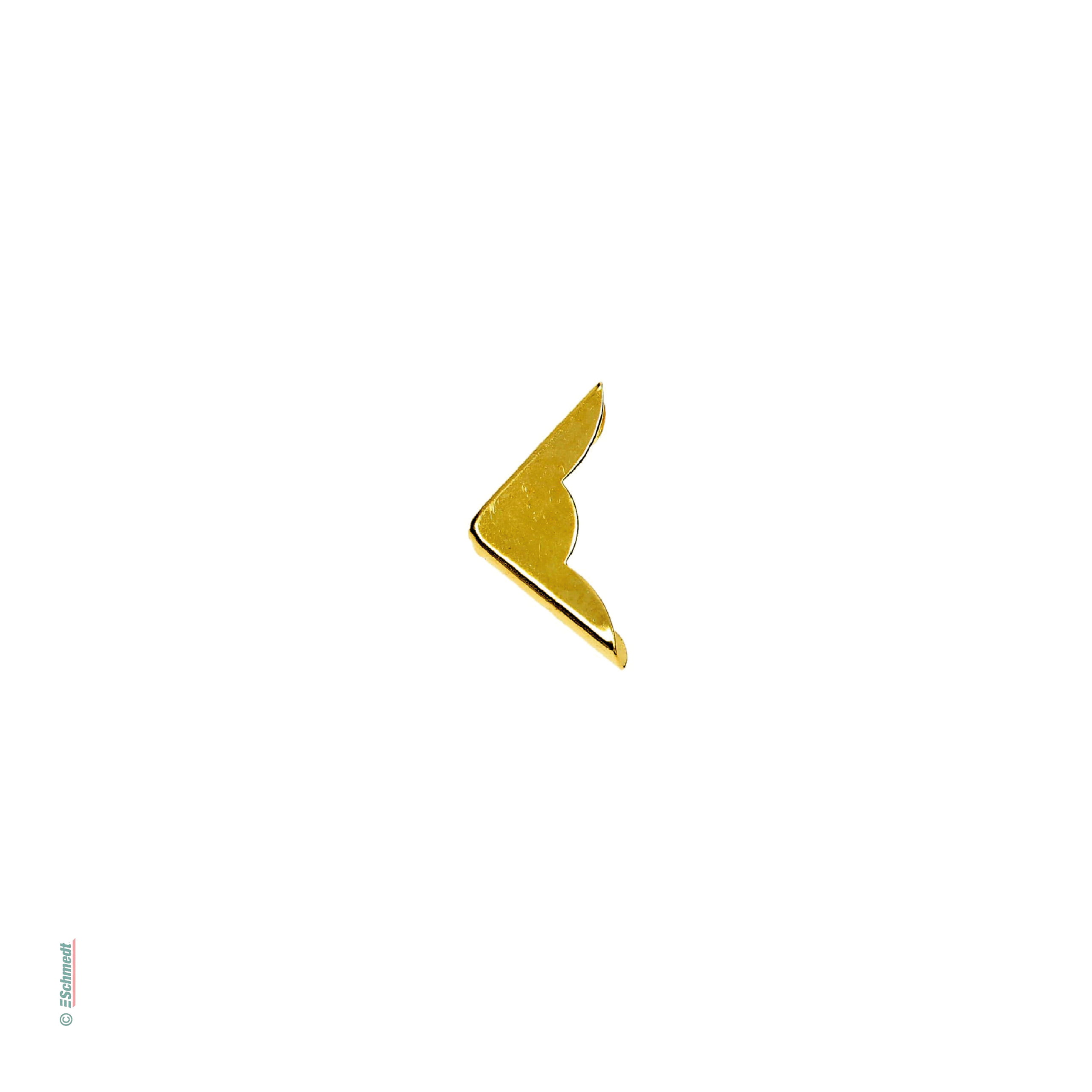 Buchecken | Falke - Farbe gold - Abmessungen 22 x 22 mm - zum Anbringen an die Ecken von Büchern, Taschenkalendern, Speisekarten, Mappen etc...
