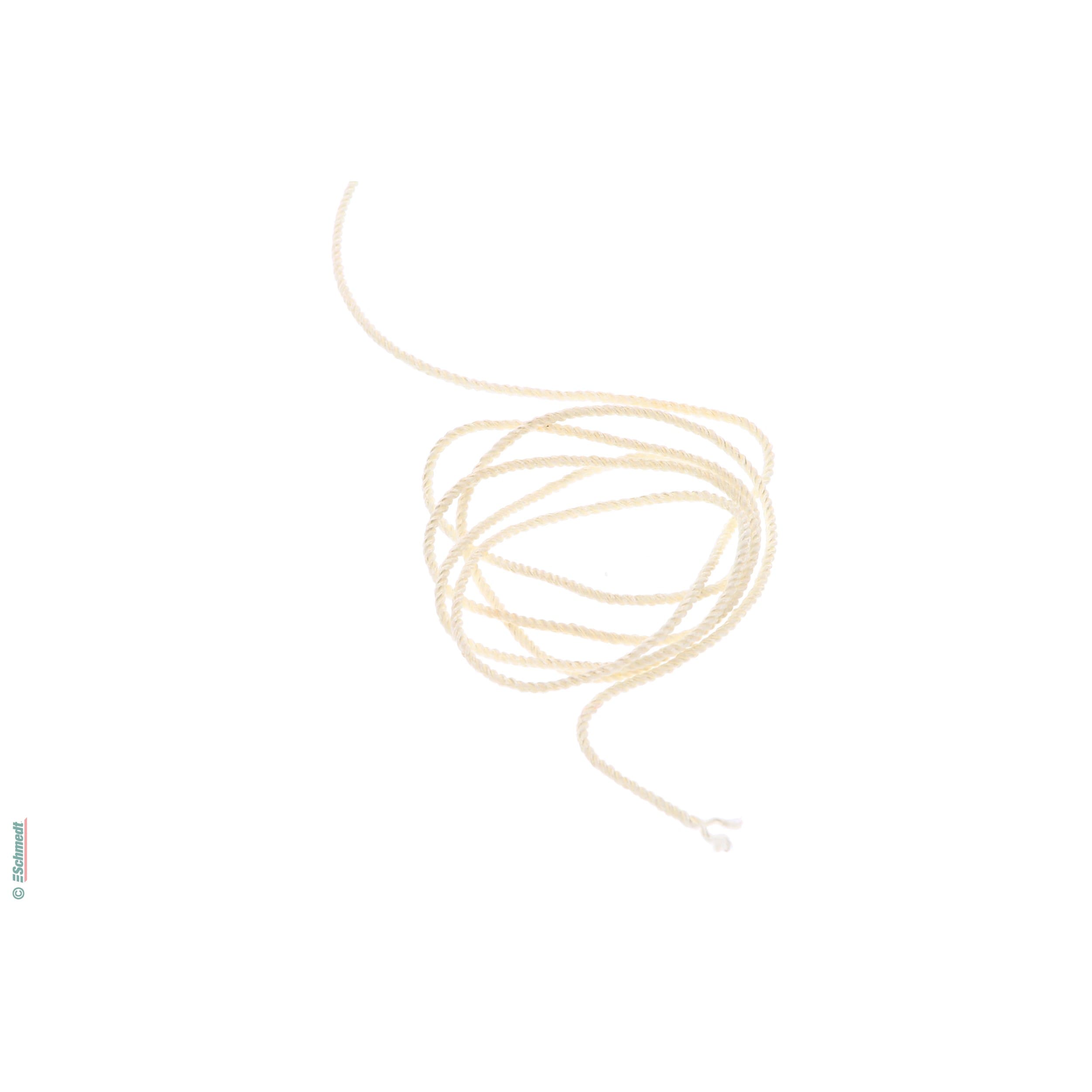 Satin cord - standard quality - Colour 001 - white - Roll Length (in m) 100 - for certificates, medals, pennants and packagings...