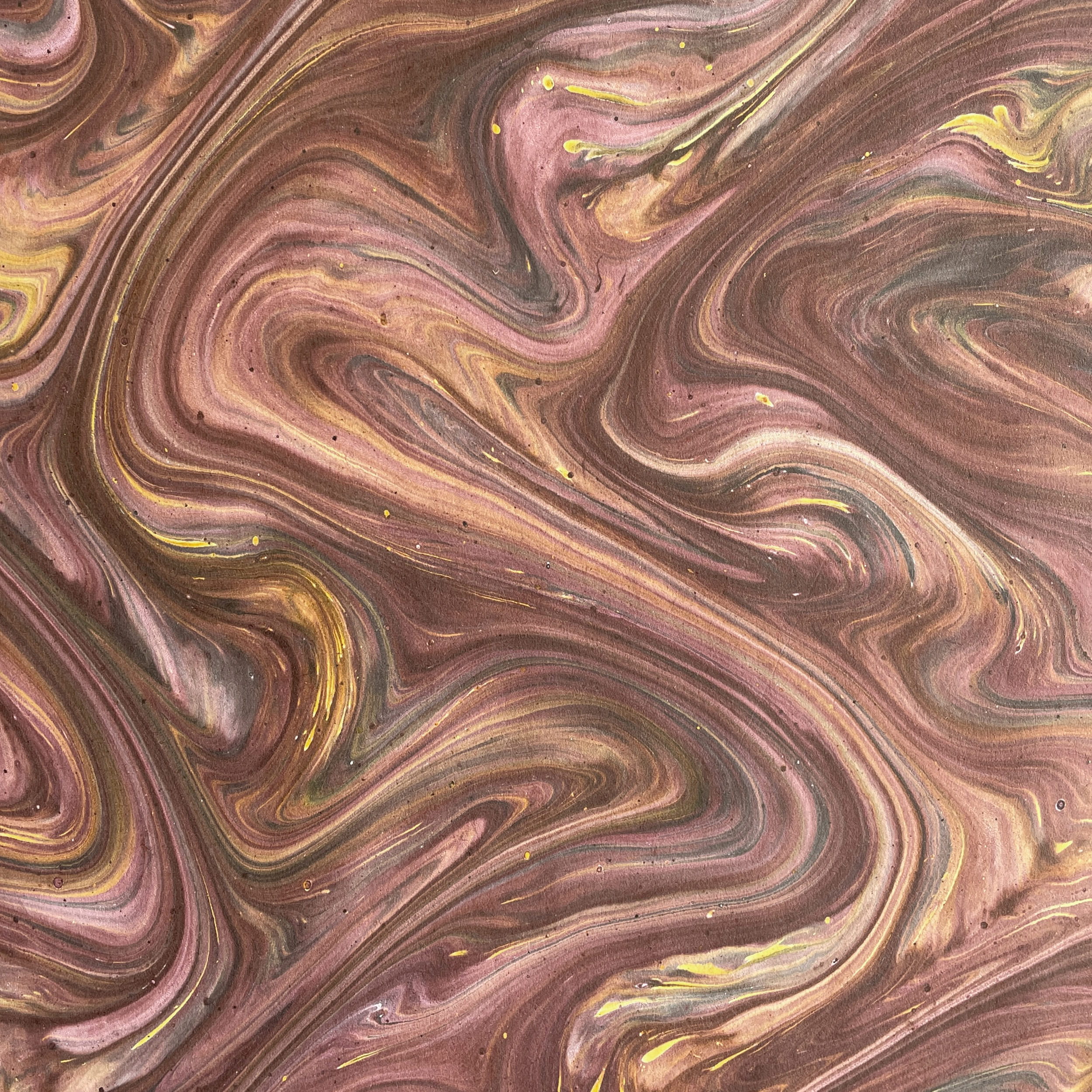Papier marbré français véritable - Couleur 076 - marron - Format 65 x 50 cm (ST)... - image-1