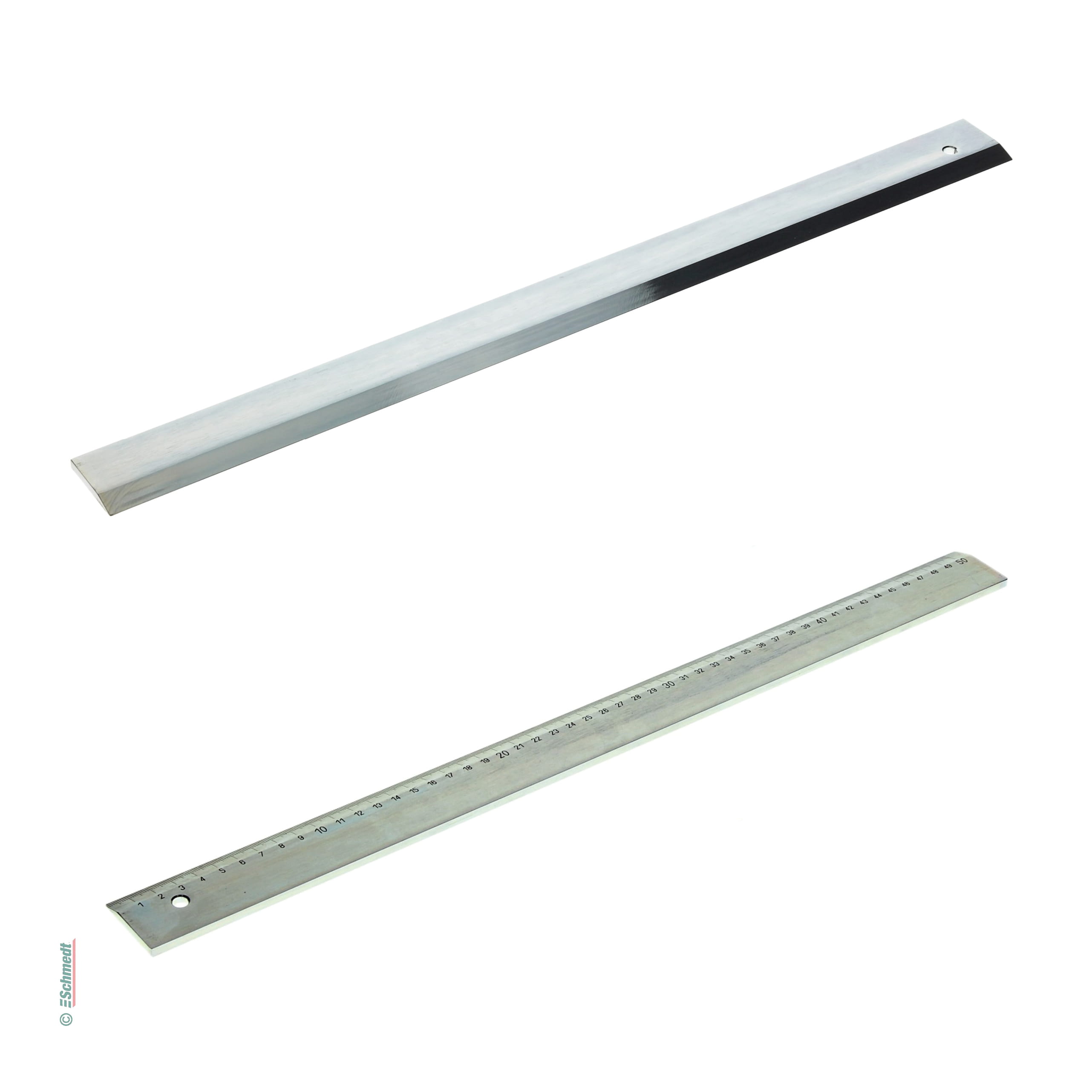 Bevelled steel straightedge, galvanized - with bevel - Length: 500 mm - With the bevel especially designed for cutting along the bevelled ed...